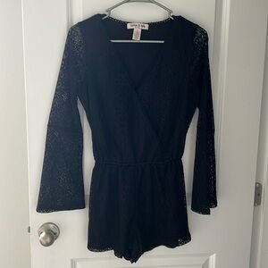 Lace long sleeve romper
